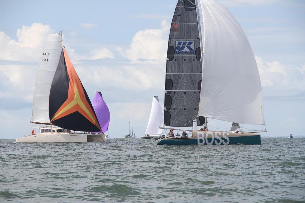 Boss Racing and Fantasia - 2017 C.H. Robinson Brisbane to Gladstone Multihull Yacht Race © Chris Dewar